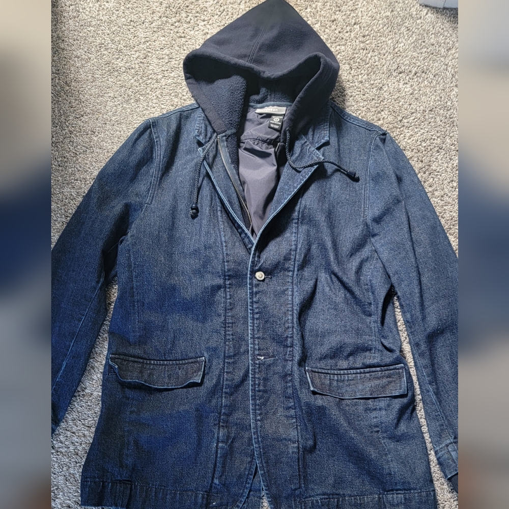 Rocawear jean jacket with attached hood